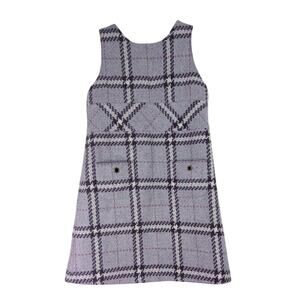 Lili Gaufrette Wool Feeling, Purple Plaid Jumper, Size 6